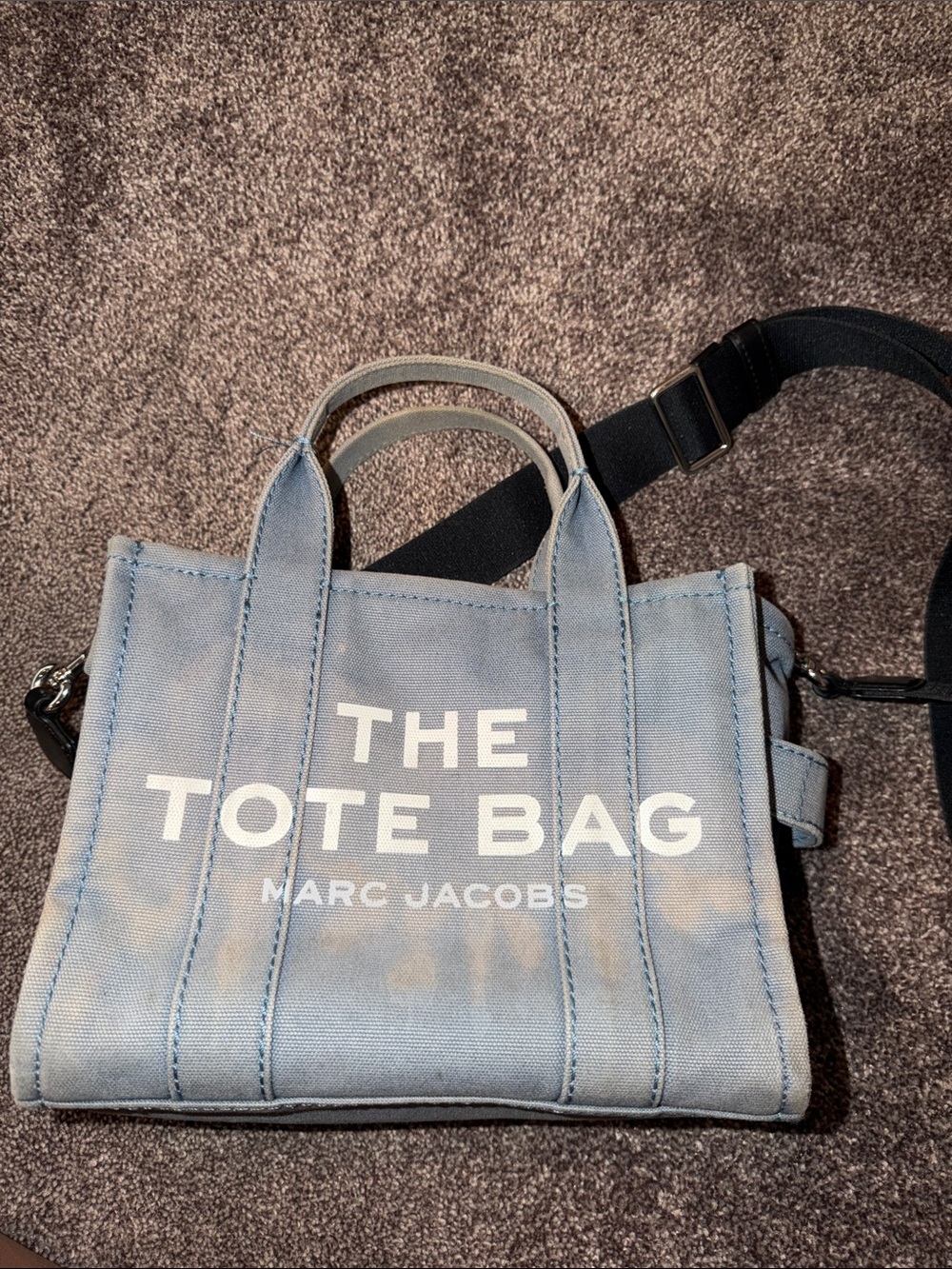 Marc Jacobs Light Blue Canvas The Tote Bag Crossbody